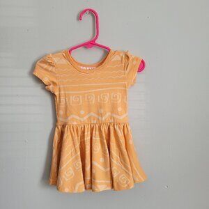 Dot Dot Smile Dress Baby Girl's 6-12mo Orange Aztec Cap Sleeve Twirl NWT